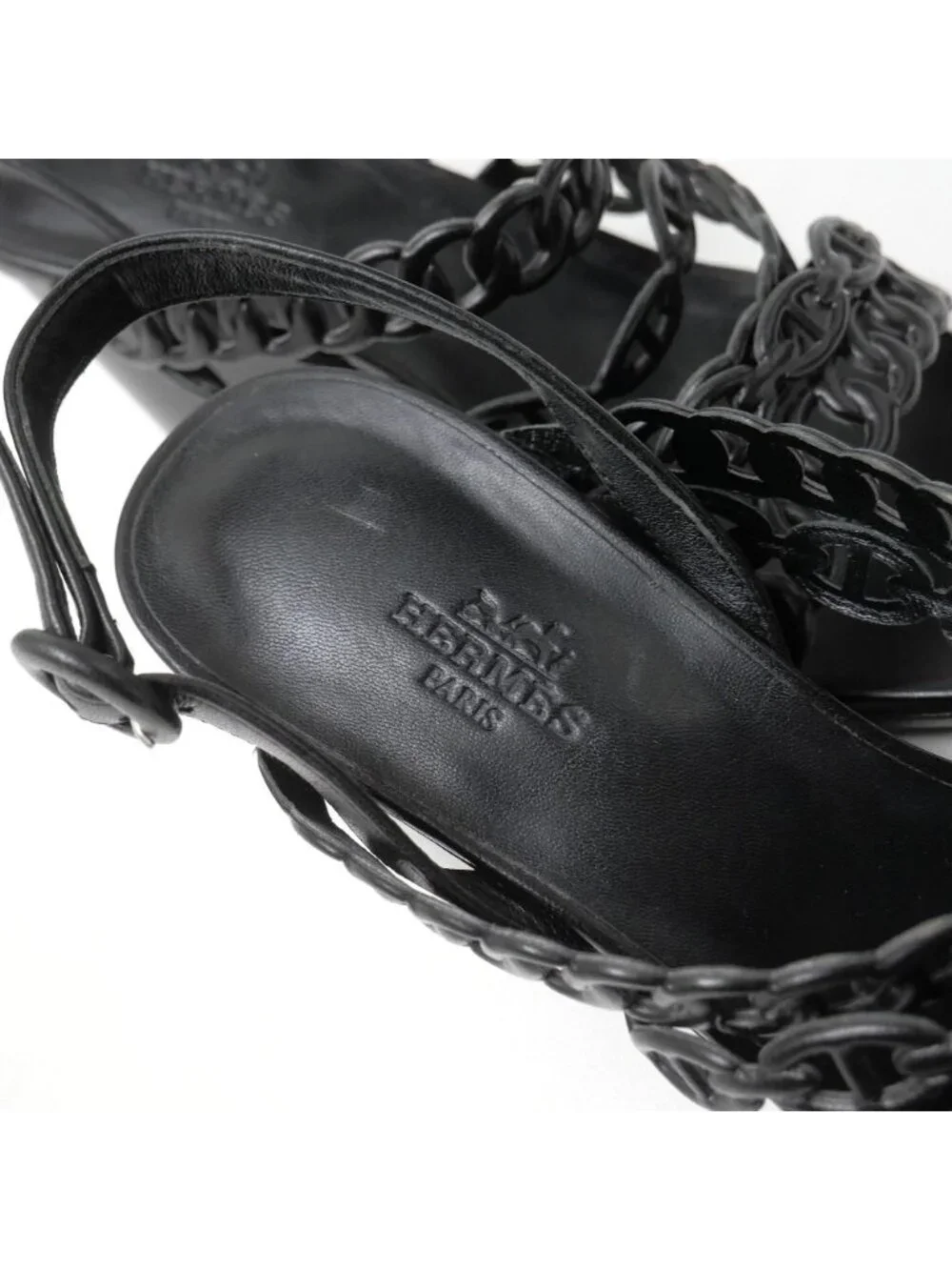 Hermes Romanzo Sandals Chaine D'ancre Strap Wedge Sole RB